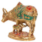 Brass Kamdhenu Cow with Calf for Home Decor Pooja Mandir Pooja Temple Office Decorative Showpiece Statue (Height: 6.5 Inch)