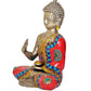 Brass Buddha Statue - Handcrafted Spiritual Decor for Home and Office Decor - Meditating Buddha Idol (Height 12 Inch)