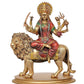 Resin Durga Maa with Lion Idol Hindu Goddess Sherawali MATA Murti MATA Rani Statue Figurine Home Temple (Height: 10 Inch)