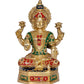 Brass Lakshmi Statue - Goddess Laxmi Idol for Home Decor and Pooja - Hindu Goddess of Wealth Figurine (Height 13 Inch)