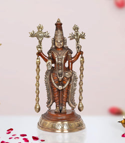 Brass Lord Tirupati Bala Ji Idol Statue for Home Temple Office Decor Figurine Statue Showpiece (Height 16 Inch)