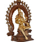 Brass Lakshmi Idol Laxmi Goddess Lakshmi Sitting with Prabhavali Laxmi Statue for Puja Temple at Home Decor Office (Height: 10 Inch)