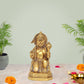 Brass Hanuman JI Sitting Statue Idol Sculpture Statue Home Decor Pooja Mandir (Height: 5.5 Inch)