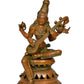 Brass Maa Saraswati Statue - Handcrafted Hindu Goddess Saraswati Idol for Home Decor and Pooja (Height 12Inch)