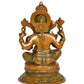 Brass Ganesh Statue Lord Ganesha Idol for Home Decor and Pooja Hindu God Ganapati Figurine (Height 10.5 Inch)