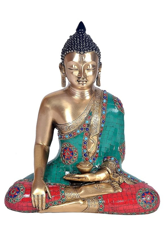 Bhumisparasha Mudra Brass Buddha Idol Statue Murti, Height 15 inch