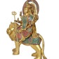 Brass Durga Maa with Lion Idol Hindu Goddess Sherawali MATA Murti MATA Rani Statue Figurine Home Temple (Height: 22 Inch)