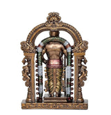 Rear view of Kartikeya Murti statue with back drape and tall decorative arch
