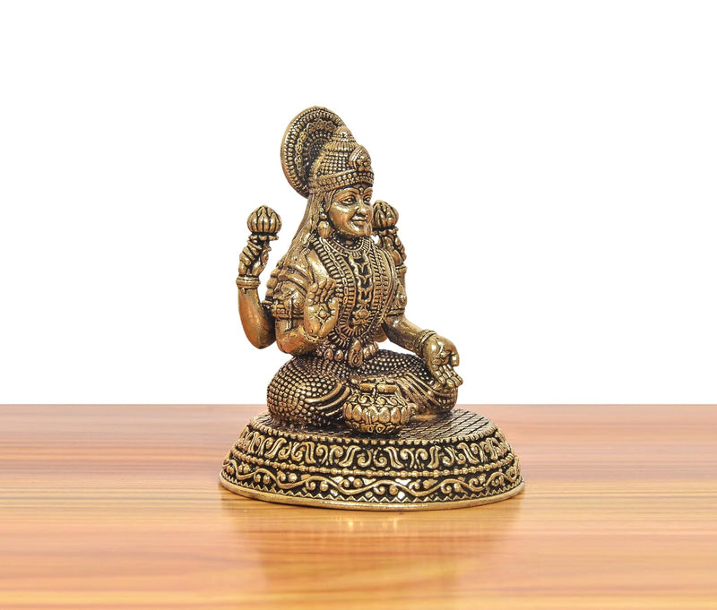 Bronze Goddess Lakshmi Idol (Height 3.5 Inch)