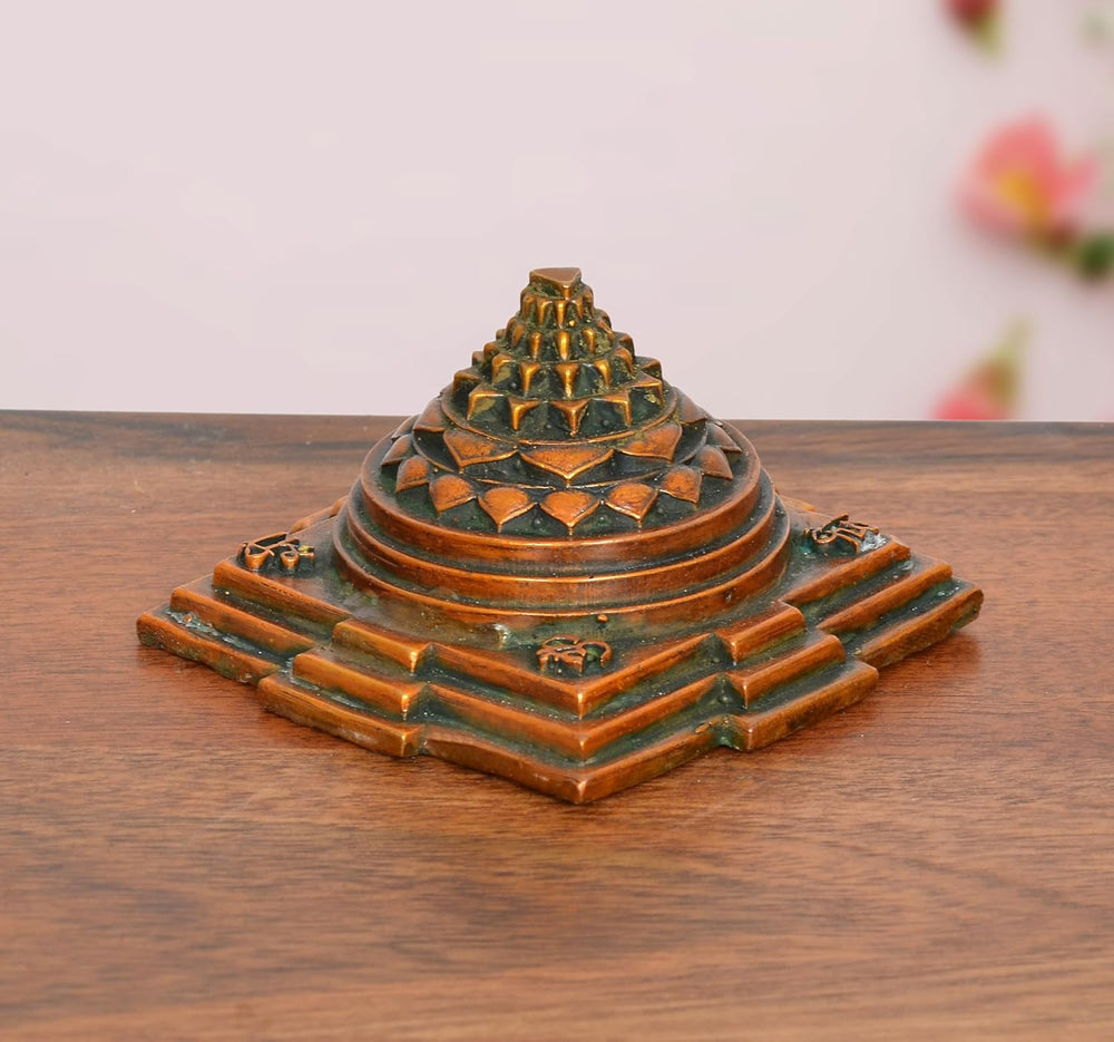 Superfine Brass Shri Yantra Pyramid (Height: 2 Inch)