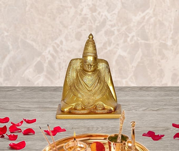 Brass Goddess Tulja Bhavani Idol Statues Home Decor,Height : 7" inches Mandir Setting