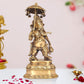 Brass Ganesha Holding Parasol in One Hand Statue Idol Sculpture Statue Home Decor (Height: 15 Inch)