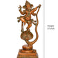 Brass Lord Ganesha Dancing on Serpent Shesha - Hindu Deity Idol for Puja and Gifts (Height 27 Inch)