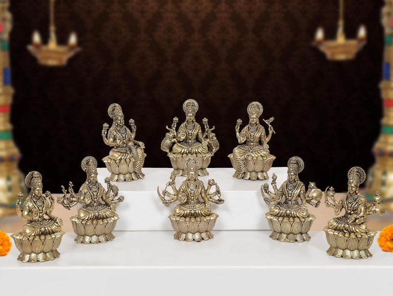 AONA Bronze Goddess Ashtalakshmi Statue (Set of 8)