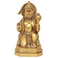 Brass Hanuman JI Sitting Statue Idol Sculpture Statue Home Decor Pooja Mandir (Height: 5.5 Inch)