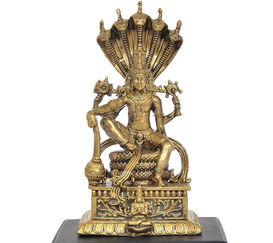 Panchaloha Vishnu Idol Under Sheshnaag Statue (Height:3.5 Inch)