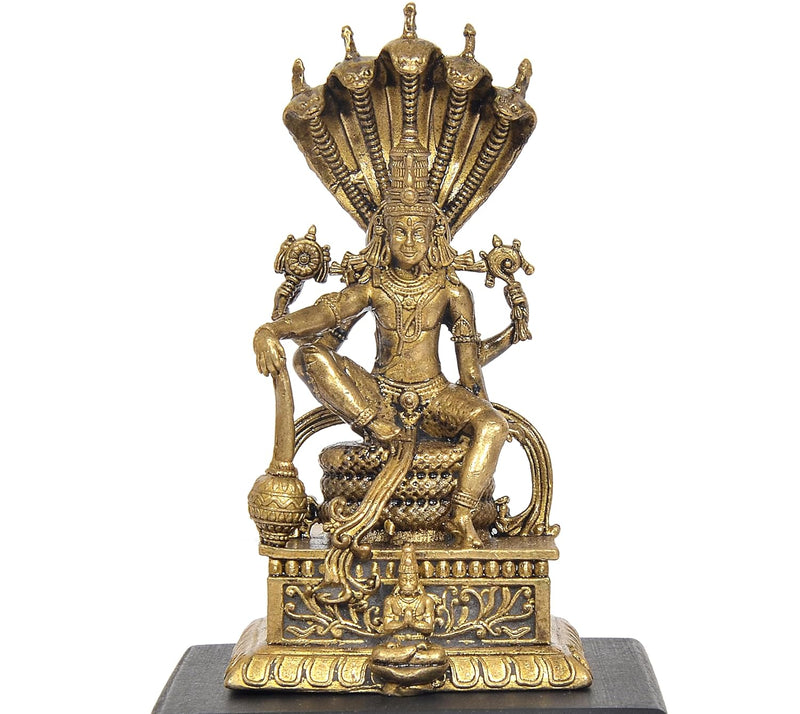 Panchaloha Vishnu Idol Under Sheshnaag Statue (Height:3.5 Inch)