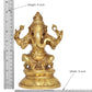 Brass Lord Ganesha Idol Ganesh Statue Decorative Sculpture for Home Decor Office Mandir Pooja Showpiece (Height 8 Inch)