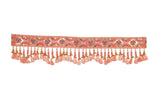 Pink toran bandhanvar door hanging with colorful embroidered band and hanging tassels
