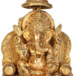 Brass Ganesha on sinhaasan Statue Idol, Height 8.2