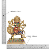 AONA INDIA Durga Maa brass lion idol figurine with height 6.5 inch and width 4.5 inch