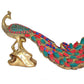 Brass Gorgeous Peacock with Stone Work | Showpiece and Gifting | Height 7 Inch | Multicolor