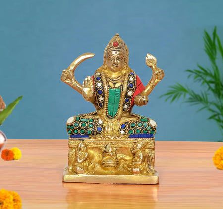 Brass Santoshi Mata Idol (Height 6 Inch) (Multicolor 1)