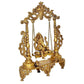 Brass Ganesha on a Swing with Kirtimuka On Top Holding Brass Chain Height 20 Inches (Gold)