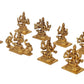 Brass Goddess Ashtalakshmi Statue Ashta Lakshmi (Set of 8) Asthalakshmi for Diwali Puja Mandir Temple Vastu Home Office Decor (Height 3.5 Inch)