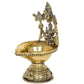 Fine Bronze Tirupatibalaji and Goddess Lakshmi Diya Oil Lamp for Diwali Pooja Gift Decoration Showpiece (Height 5.5 Inch)