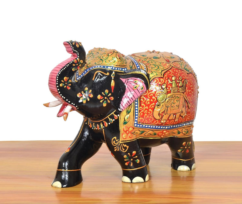Wooden Elephant Show Piece (Height 5 Inch)