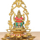 Brass Ganesh Diya with 21 Oil Lamp Showpiece (Height 12 Inch)