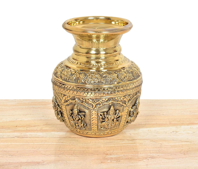 Bronze Ashtalakshmi Kalash (Height 6 Inch)