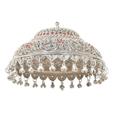 Metal Silver Carved Chattar (Height : 3.5 Inch)