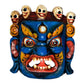 Wooden Mahakala Wall Hanging Mask (Tibetan Buddhist Deity) Height 8 Inch