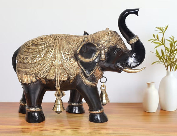 Brass Elephant Figurine (Height :12 inch)