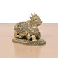 Bronze Shiva Seated Nandi Statue (Height: 4 Inch)