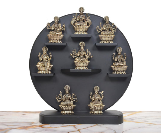 Bronze Goddess Ashtalakshmi Statue (Set of 8) (Height:12.5 Inch)