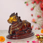 Brass Shiva Seated Nandi Statue Nandi Bull for Shiv Temple Showpiece Home Pooja (Height: 6 Inch)