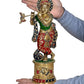 Home Decor Brass Krishna with Flute Idol Krishna (Multicolour, Height 15 Inch)