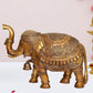 Brass Elephant Figurine - Decorative Statue for Home Decor, Feng Shui, and Good Luck (Height 16 Inch)