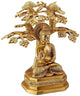 Buddha Under The Bodhi Tree Statue Brass, Height 9.5 Inches Home Decor