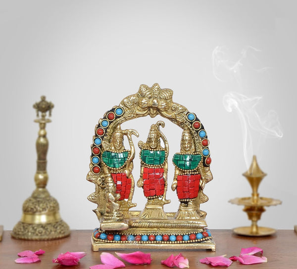 Brass Ram Darbar Idol (Height : 5 Inch)