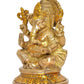 Brass Lord Ganesha Idol Ganesh Statue Decorative Sculpture for Home Decor Office Mandir Pooja Temple Showpiece (Height 8 Inch)