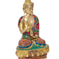 Brass Buddha Statue - Handcrafted Spiritual Decor for Home and Office - Meditating Buddha Idol (Height 10 Inch)