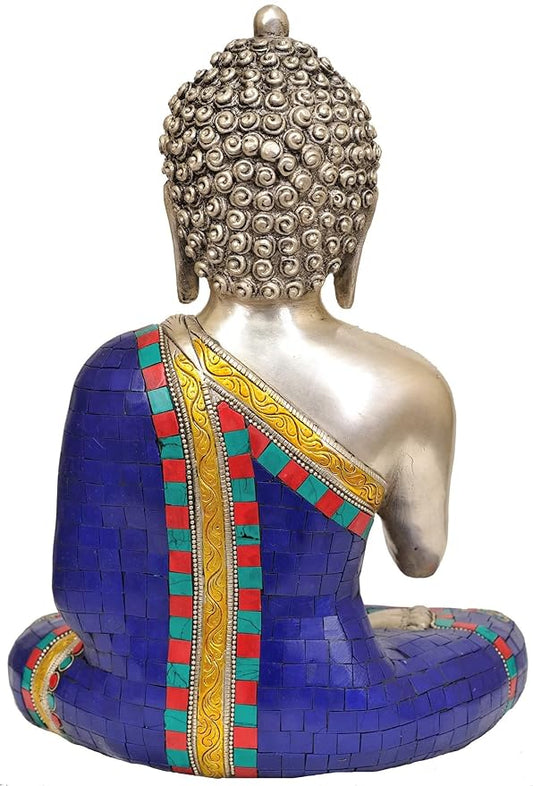 Decorative Lord Buddha Idol Statue Sitting Pose - (Brass Height 12 inch)