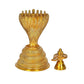 5 Five Mukha Linga Protected by Seven Hooded Serpent in Brass Gold, Height 8 Inch