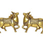 Brass Kamdhenu Cow Pair Wall Hanging Vastu Gau MATA Statues for Home Decor and Ofice Wall Decor Vastu Pooja Figurine (Height: 4 inch) (Gold)