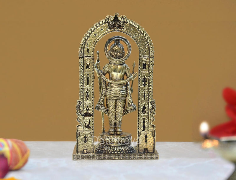 Bronze Ram ji ki Murti Ram Lalla Statue in Ayodhya Mandir for Home and Office Decor (Height 8 inch)