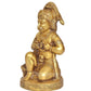 Brass Hanuman JI Sitting Statue Idol Sculpture Statue for Home Decor Pooja Mandir (Height: 8 Inch)